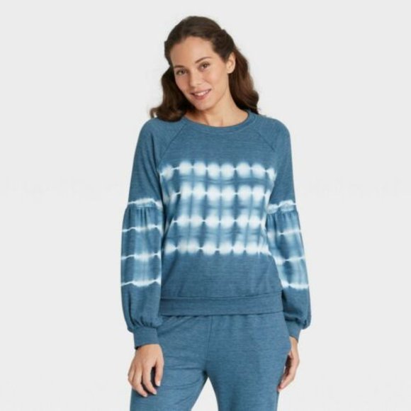 Knox Rose Tops - Knox Rose Blue Tie-Dye Knit Sweatshirt XL NWT